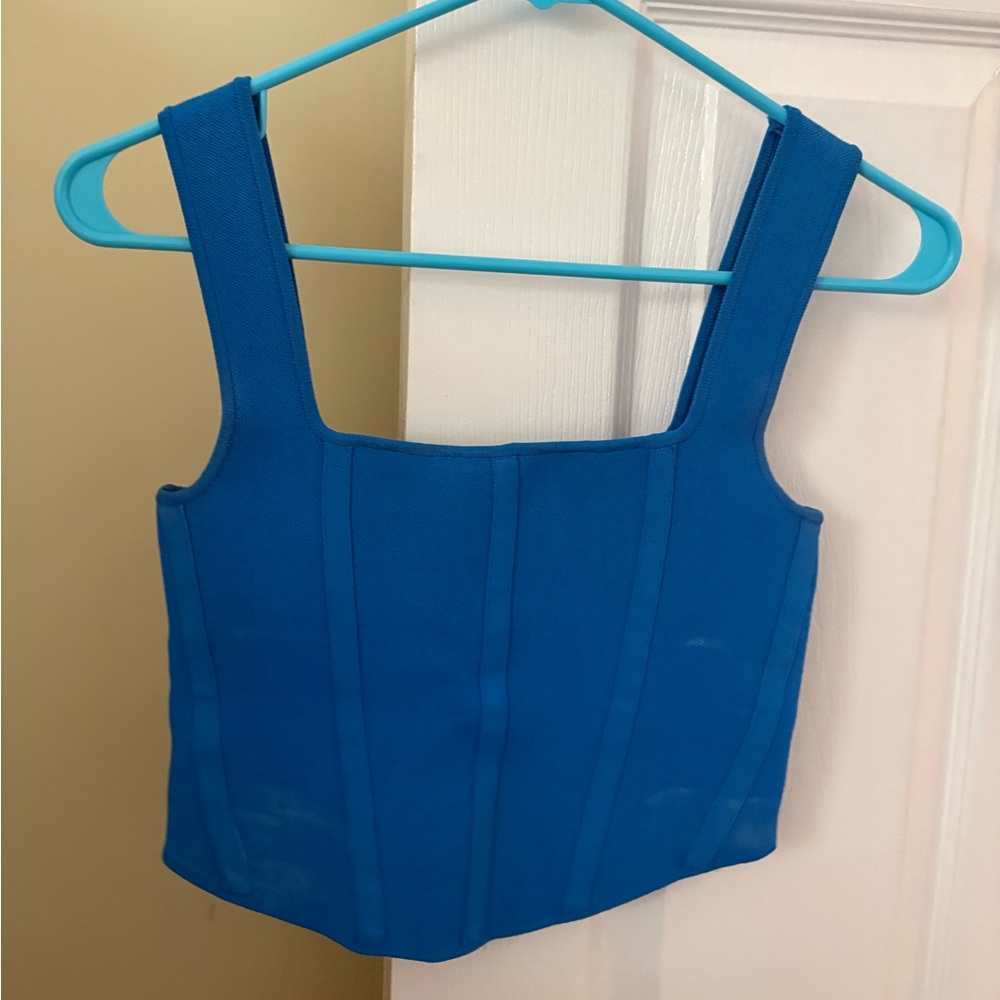 Zara cropped royal blue tank